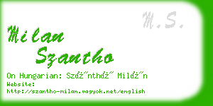 milan szantho business card